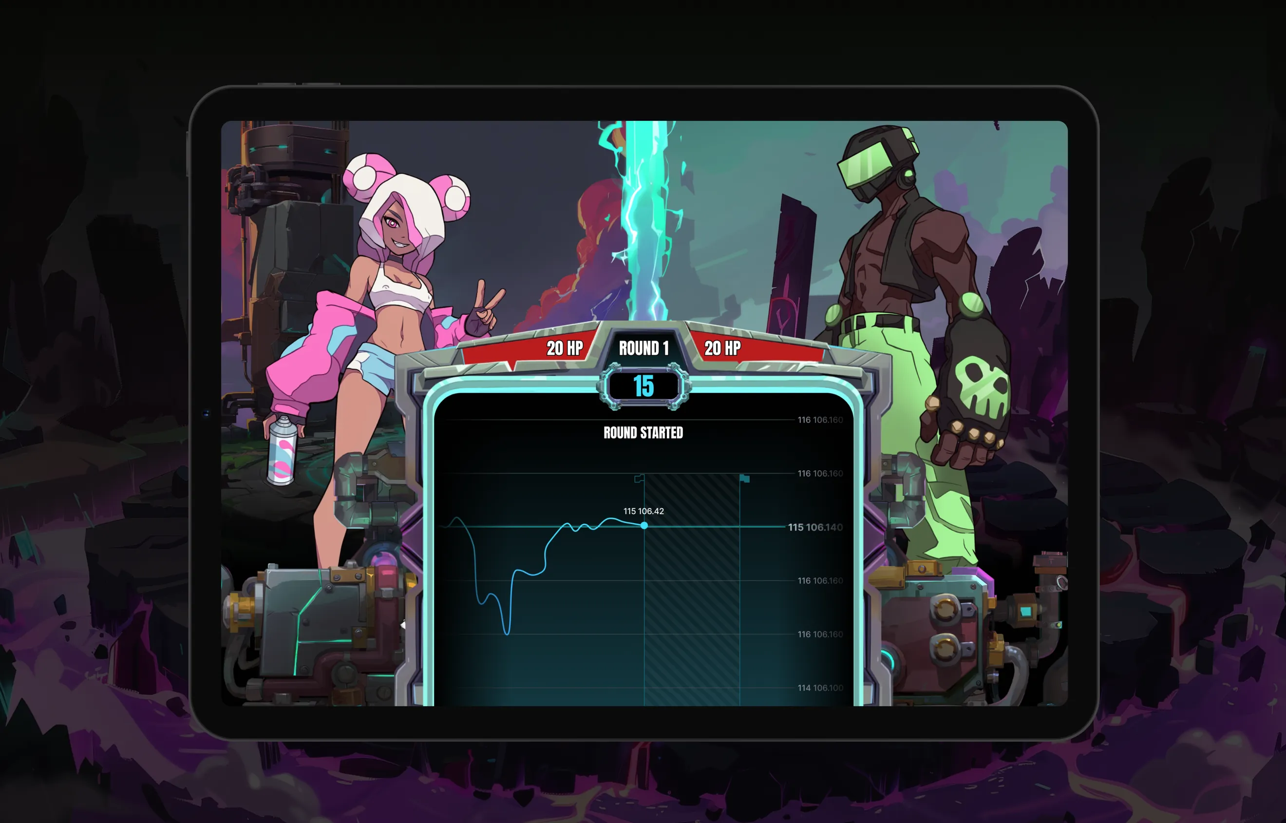 Predictrum PvP round screens, 1 of 3