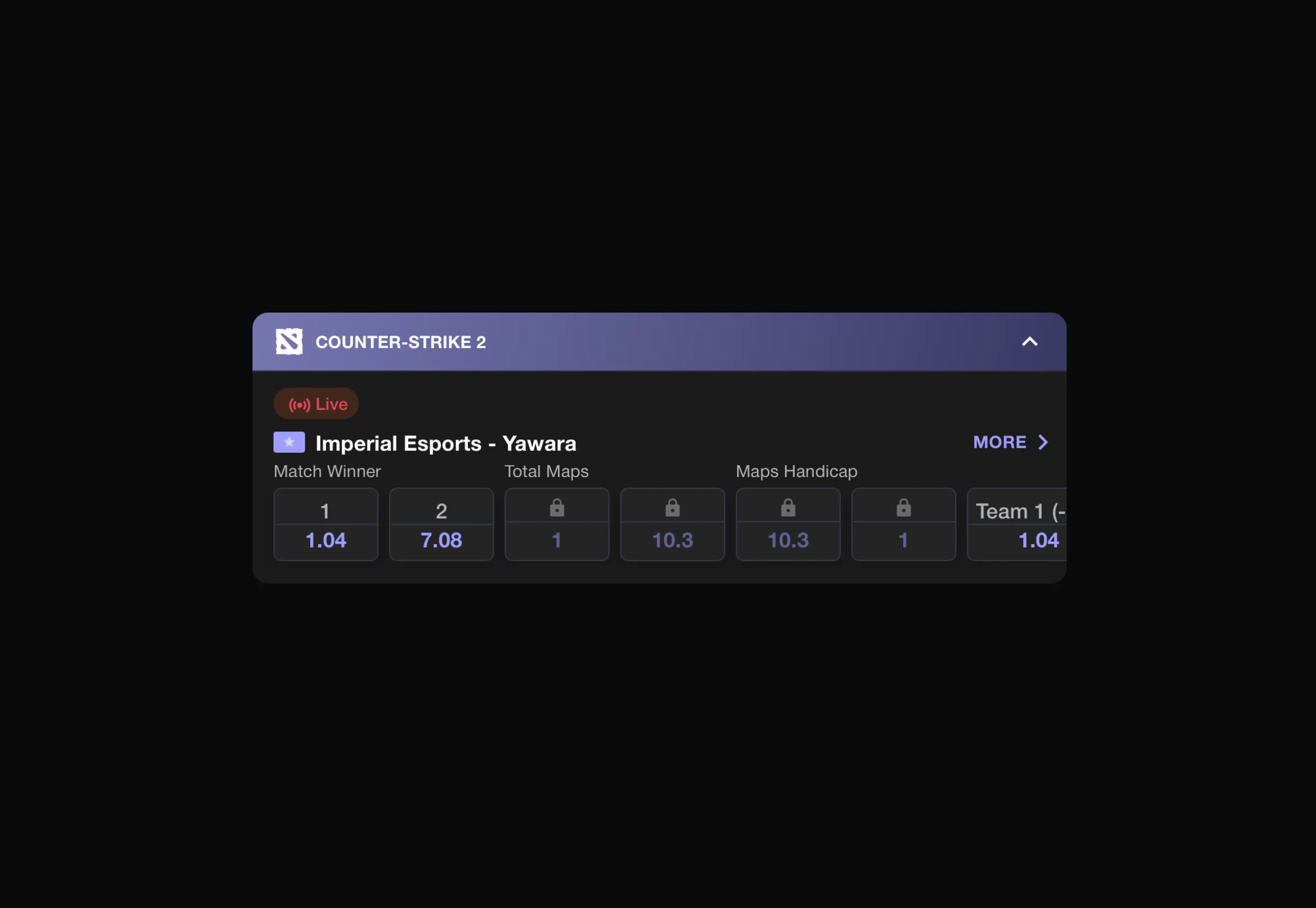 Yez.bet Counter-Strike 2 event with match winner, total maps and handicap markets